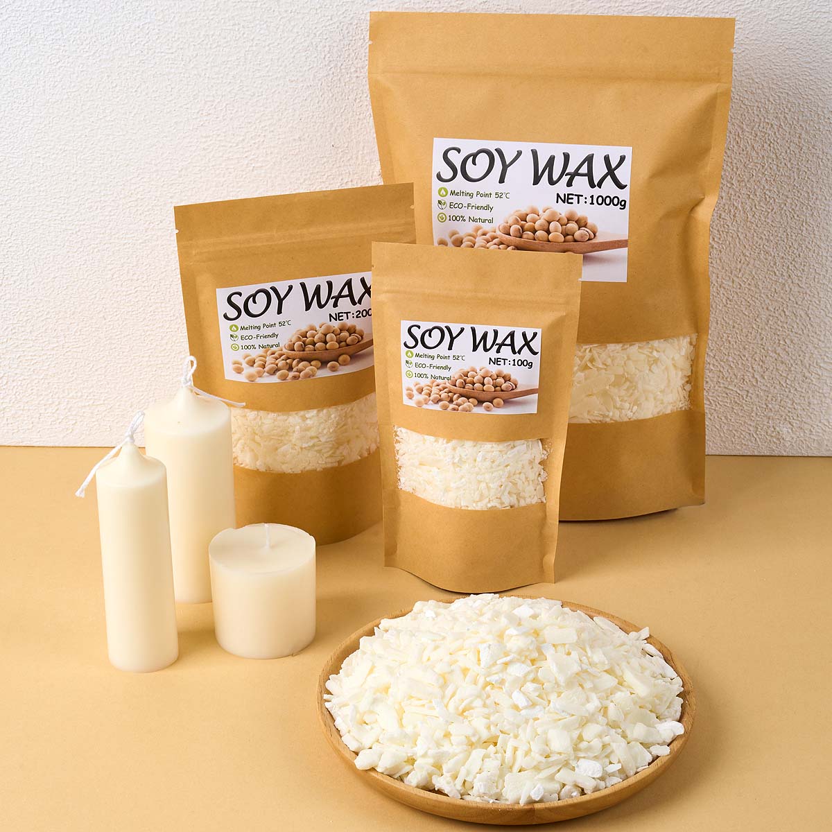 Candle Making Material - 1-punktowy czysty biały wosk sojowy do