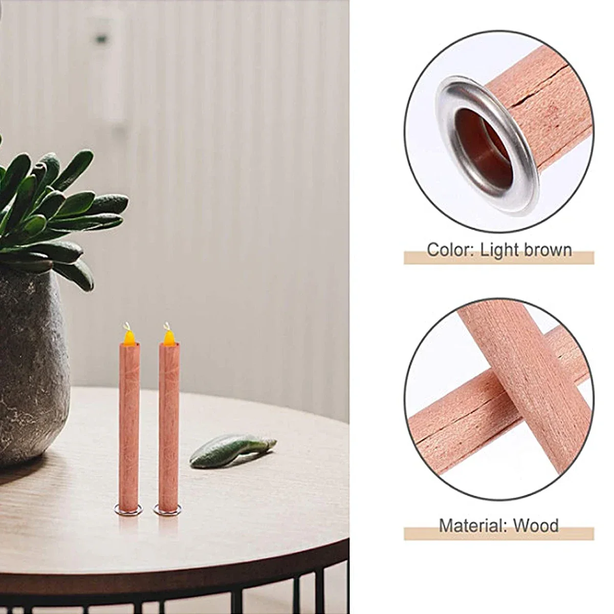 Candle Making Wicks - 10 sztuk/zestaw Rurkowe drewniane knoty naturalne
