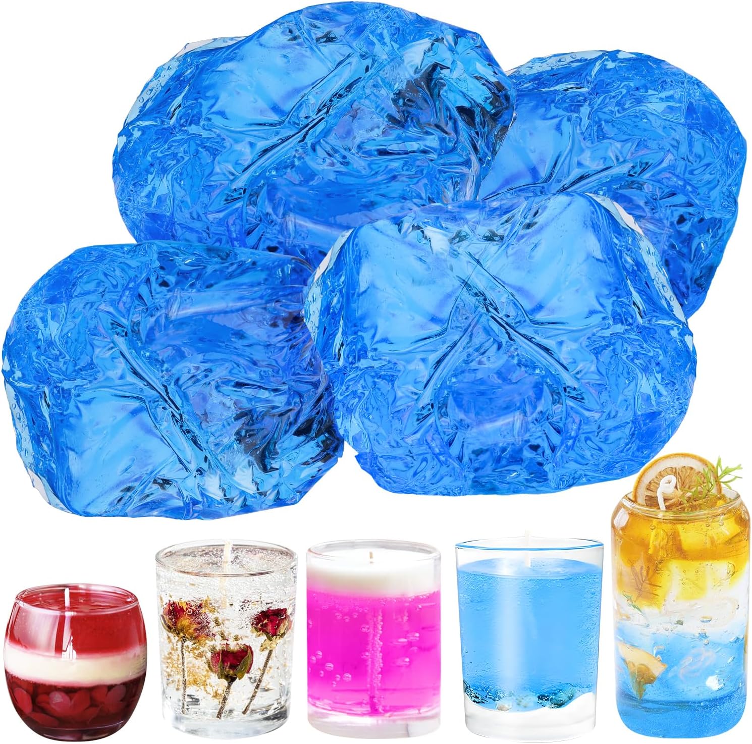 Candle Making Material - 100G Niebieski Przezroczysty Wosk do Wyrobu